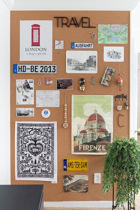 Board Pin Ideas, Cork Board Decorating Ideas Office, Travel Cork Board, Vision Board On Cork Board, Decorate Cork Board Ideas, Travel Pin Board, Vision Board Travel Ideas, Corkboard Vision Board, Wall Cork Board Ideas