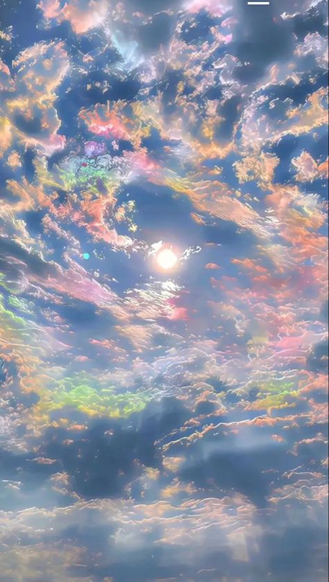 clouds, rainbow rays surrouding bright sun Bonito, Tumblr, Nature, Clouds Rainbow, Iphone Wallpaper Green, Pixel Art Background, Space Photography, Bright Sun, Sun And Clouds