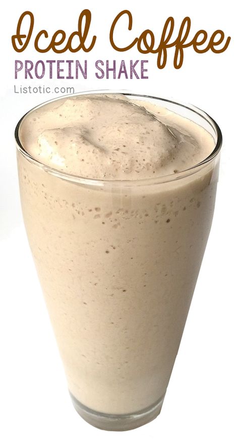 Smoothie Protein, Super Low Calorie, Iced Coffee Protein Shake Recipe, Iced Coffee Protein Shake, Resep Smoothie, Coffee Protein Shake, Lunch Smoothie, Protein Smoothies, Healthy Shakes