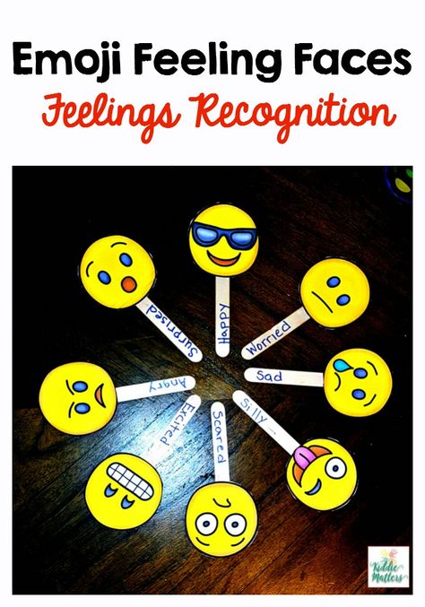 Kids can handle big feelings when they can name what they feel. Teaching kids feelings recognition helps them to process the myriad of emotions they experience on a daily basis.  This feelings activity is great for use with preschool students and elementary  school students. Emoji Feelings Chart, Feeling Faces, Feelings Activity, Aktiviti Tadika, Emotional Activities, Teaching Emotions, Feelings Faces, Emotions Preschool, Feelings Activities