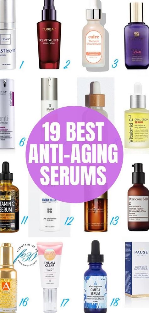 Here are 19 of the best anti aging serums for your face. #antiaging #skincare #beauty #serums Anti Aging Serums, Best Serums, Regular Skin Care Routine, Best Anti Aging Serum, Best Face Serum, Antiaging Skincare, Skin Lightener, Beauty Serums, Best Serum