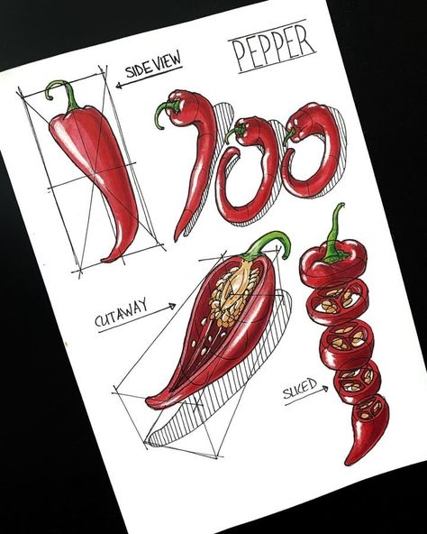 Pencil Shading Techniques, Can You Find It, Chilli Peppers, Creativity Inspiration, Sketchbook Illustration, Shading Techniques, Pencil Shading, Drawing Studies, Sketch A Day