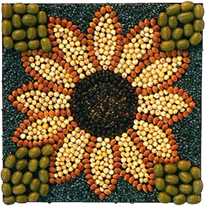 seed art idea Seed Art Mosaic, Bean Art Mosaic, Seed Art Ideas, Seed Crafts For Kids, Seed Mosaic, Flower Mosaic Art, Bean Mosaic, Birdsfoot Trefoil, Seeds Art