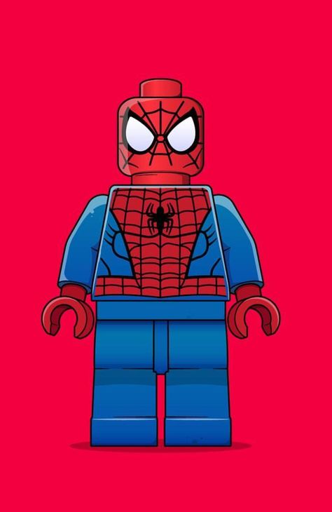 Spider Man Art Easy, Lego Person Drawing, Lego Spider Man Drawing, Lego Spiderman Tattoo, Lego Drawing Ideas, Lego Spiderman Drawing, Lego Painting Ideas, Lego Spiderman Wallpaper, Spider-man Lego