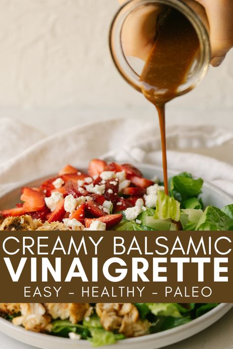 Balsamic Vinaigrette Dressing Recipe, Homemade Balsamic Dressing, Salad And Dressing, Creamy Balsamic Vinaigrette, Healthy Dressing Recipes, Balsamic Dressing Recipe, Creamy Balsamic Dressing, Vinaigrette Dressing Recipe, Balsamic Vinaigrette Recipe