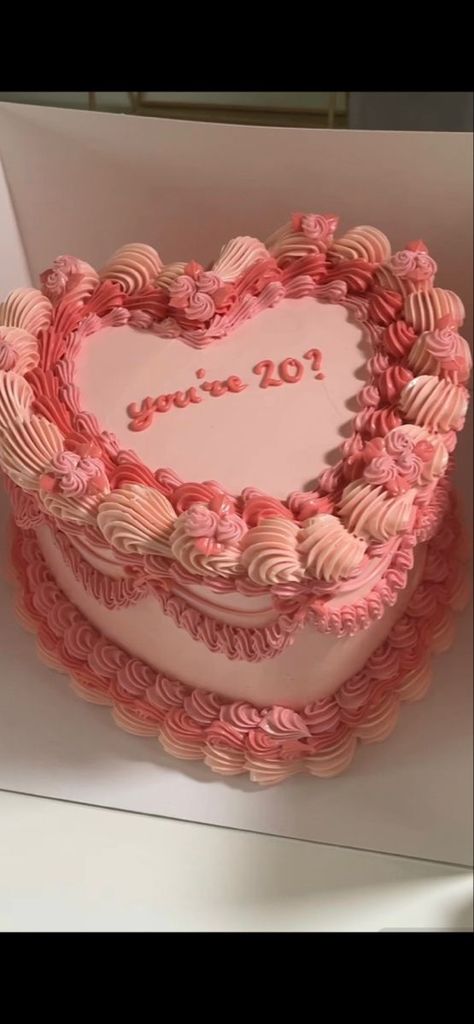 20th Pink Birthday Cake, Youre Twenty Cake, Birthday Cake 19 Aesthetic, 20 Something Aesthetic Cake, Pink 21st Birthday Ideas Outside, 20th Birthday Cake Idea, 21 Pink Birthday Cake, Birthday Cakes For 20th Birthday, B Day Cakes Aesthetic