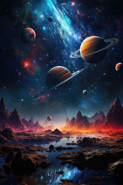 Cosmos, planets, stars Cosmic Art Universe, Planet Pictures, Cosmos Space, Universe Images, Space Drawings, Galaxy Planets, Galaxy Images, Galaxies Wallpaper, Fantasy Wall Art