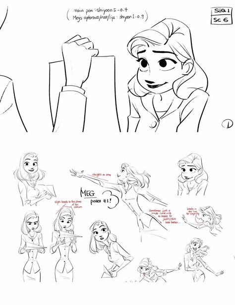 C'è sempre una Meg_ Otto Schmidt, Disney Concept Art, Paperman Disney, Disney Style Drawing, Character Model Sheet, Animation Sketches, Disney Sketches, Art Disney, Concept Art Drawing