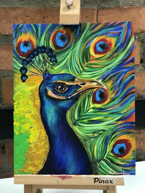 Canvas Painting Ideas Birds, Acrylic Painting Animals Abstract, Mandala Acrylic Painting Canvases, Bird Canvas Paintings Acrylics, Acrylic Painting Of Animals, Acrylic Peacock Painting, Peackok Painting, India Painting Ideas, Canvas Painting Ideas Animals