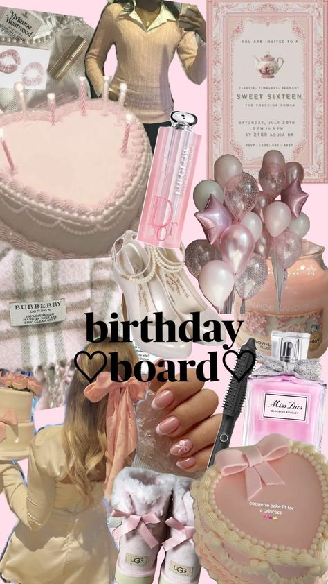 birthday board 💕 #birthday # birthdayboard #coquette #pink #coquetteaesthetic Coqquete Birthday Party, Birthday Party Ideas Coquette, Coquette Birthday Cards, Coquette Birthday Party Theme, Coquette Birthday Theme, Coquette Bday Party, Coquette Birthday Outfit, Pretty In Pink Sweet 16, Coquette Birthday Party