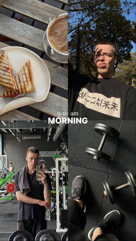 #morning #aesthetic #story #instagram #routine #boy #studying #gym #sport #selfcare #breakfast #boy #autumn Aesthetic Gym Boy Pic, Gym Instagram Story Men, Men Instagram Story Ideas, Instagram Story Ideas For Men, Instagram Gym Story Ideas, Morning Routine Men, Instagram Story Ideas Boys, Aesthetic Instagram Feed Men, Ig Story Ideas Men