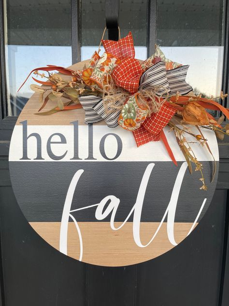 Fall Decor Front Door, Front Door Decor Fall, Front Door Fall Decor, Fall Front Door Decor, Vintage Fall Decor, Door Hanger Fall, Welcome Signs Front Door, Fall Door Hanger, Fall Wood Signs