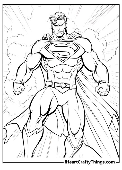 Superman Coloring Pages How To Draw Comic Book Characters, How To Draw Superheroes, Super Man Drawing, Superman Tattoo Design, Superhero Art Drawing, Superman Black And White, Super Hero Drawing, Superheroes Coloring Pages, Dc Sketch