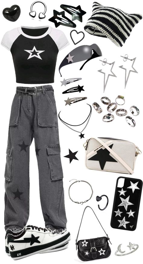 Mode Grunge Hipster, How To Have Style, Outfit Y2k, Star Clothing, Tomboy Outfits, Mode Kpop, 2000s Fashion Outfits, Tomboy Style Outfits, Swaggy Outfits