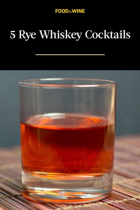 Funneled into the U.S. from Canada, rye whiskey is known for carrying devoted drinkers through the drought of Prohibition. But sometimes rye doesn’t get the credit it deserves.#cocktails #cocktailrecipes #drinkrecipes Rye Old Fashioned Cocktail, Rye Drinks Cocktail Recipes, Rye Whiskey Cocktail Recipes, Rye Manhattan Recipe, Rye Whiskey Drinks, Rye Drinks, Whiskey And Ginger Ale, Rye Whiskey Cocktail, Best Rye Whiskey