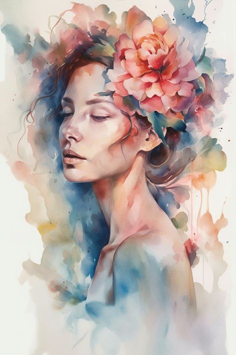 28 Beautiful Self Love Poems For Confidence and Worth - On Your Journey Portrait Art Watercolour, Watercolour People, Murmuration Art, Self Love Poems, Art Self Love, Flower Digital Art, Watercolour Portraits, Watercolour Portrait, Watercolor Art Face