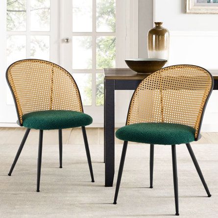 Unique Dining Chairs, Tropical Dining Chairs, Curved Chair, Rattan Chairs, Rattan Dining, Farmhouse Dining Chairs, Mid Century Modern Kitchen, Rattan Dining Chairs, Mid Century Dining Chairs