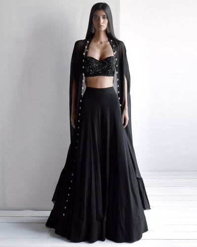 Black Sharara, Indian Outfits Modern, Arpita Mehta, South Indian Wedding Saree, Shell Blouse, Sangeet Outfit, Indian Bridesmaid Dresses, Trendy Outfits Indian, Lehenga Designs Simple