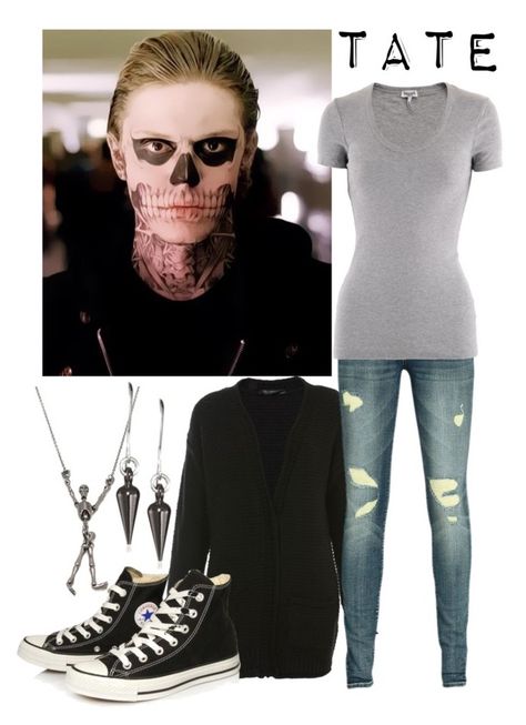 "Tate Langdon from American Horror Story" by character-inspired ❤ liked on Polyvore Converse Jewelry, Tate American Horror Story, Halloween Constumes, Inspirational Drawings, Outfit Converse, Evan Peters American Horror Story, Horror Costume, Tate Langdon, Halloween Queen