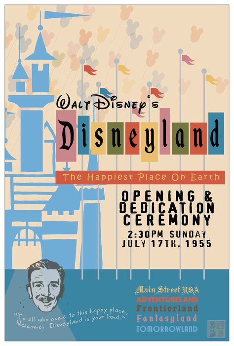 Disneyland Opening Day, Disneyland Poster, Disneysea Tokyo, Disneyland Vintage, Vintage Disney Posters, Retro Disney, Images Disney, Disney Collector, Disney Memories