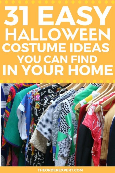 Easy Halloween Costume Ideas You Can Find in Your Home | Easy Halloween costume ideas you can find in your home! Dress up with this list of quick Halloween costume ideas. Pin now, and read later!  #halloweencostumes #halloween At Home Halloween Costumes, Costumes You Can Make At Home, Quick Easy Halloween Costumes, Quick N Easy Halloween Costumes, Free Halloween Costumes, Work Appropriate Halloween Costumes, Easy Halloween Costume Ideas, Halloween Costumes You Can Make, Home Halloween Costumes