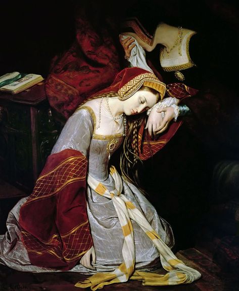 Anne Boleyn in the Tower of London. Artist: Cibot, Édouard (1799-1877) Historical Art, Tudor History, Henry Viii, Anne Boleyn, Autun France, Anna Boleyn, The Tower Of London, A4 Poster, Tower Of London