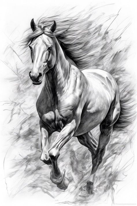 Horse Running Sketch, Eagle Pencil Sketch, Running Horses Sketch, Horse Body Reference, Drawing Horses Sketches, Running Horse Sketch, Realistic Horse Sketch, Horse Sketch Pencil, Horse Drawings Pencil