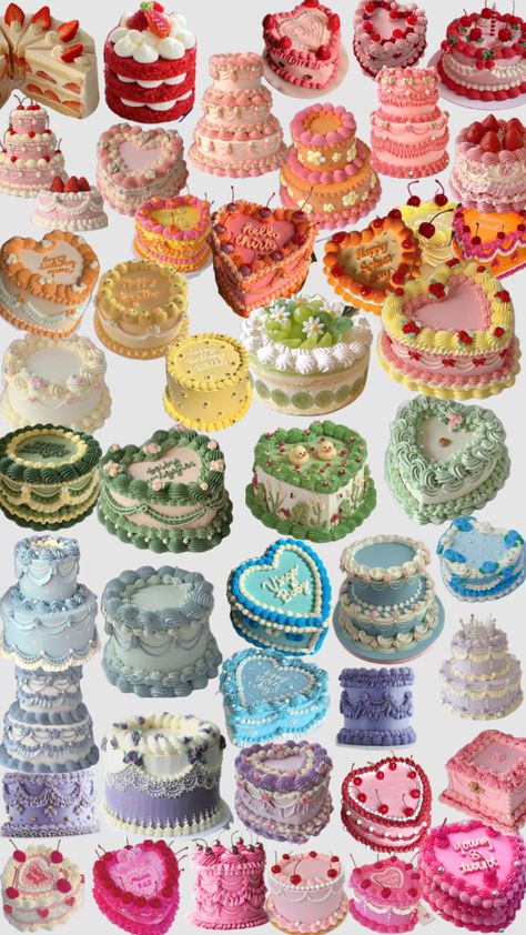 Vintage cakes Diy Cake Decor, Grocery Store Birthday Cake, Cake Garden Theme, Cake Decoration Flowers, 28 Birthday Cake, Vintage Cake Design, Popular Cakes, Victorian Cakes, Bolo Vintage