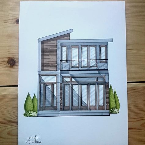 Window Rendering Marker, Elevation Sketch Architecture, Architecture Elevation Drawing, Elevation Render, Elevation Rendering, Markers Drawing Architecture, Architecture Texture, Interior Architecture Sketch, House Design Drawing