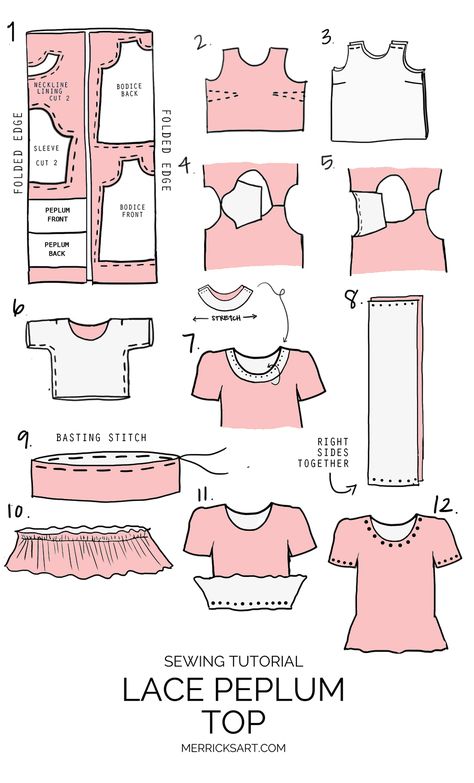 DIY Friday: Red Lace Peplum Top | Merrick's Art | Merrick's Art Couture, Upcycling, Peplum Top Pattern Drafting, Long Sleeve Top Pattern Sewing, Peplum Top Diy, Peplum Top Pattern, Art Lace, Merricks Art, Lace Peplum Top