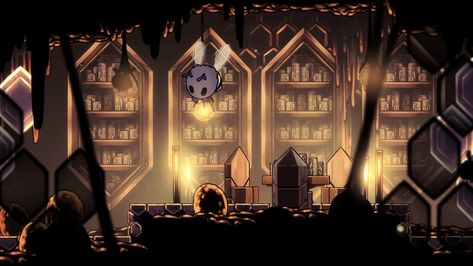 Architecture Gothic, Gallery Shelves, Team Cherry, Hollow Night, Knight Games, Hexagon Design, The Hive, Hollow Knight, Game Background