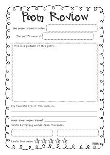 Creative Classroom: World Poetry Day FREEBIE!  Poem Review Sheet for Kids Poetry Center, World Poetry Day, Poetry Day, Poetry Unit, Poetry Ideas, Teaching Poetry, Poetry For Kids, Poetry Lessons, Poetry Reading