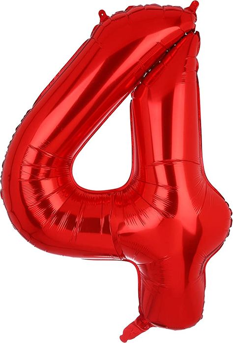 Amazon.com: 40 Inch 4 Red Number Balloons Mylar Foil Helium Digital Balloons Baby Shower 4st Birthday Party Decor Supplies : Toys & Games Red Colour Images, Giant Number Balloons, 4 Balloon, Background Studio, Cherry Red Color, Big Balloons, Birthday Party Decor, Birthday Supplies, Number Balloons