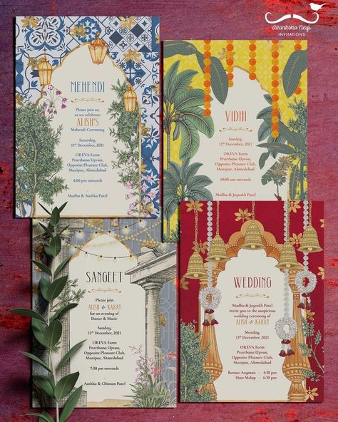 Traditional Indian Wedding Cards, Indian Invitation Cards, Hindu Wedding Invitation Cards, Online Wedding Cards, Indian Invitations, Garden Wedding Invitation, Indian Wedding Theme, Wedding Card Design Indian, Indian Wedding Invitation Card Design