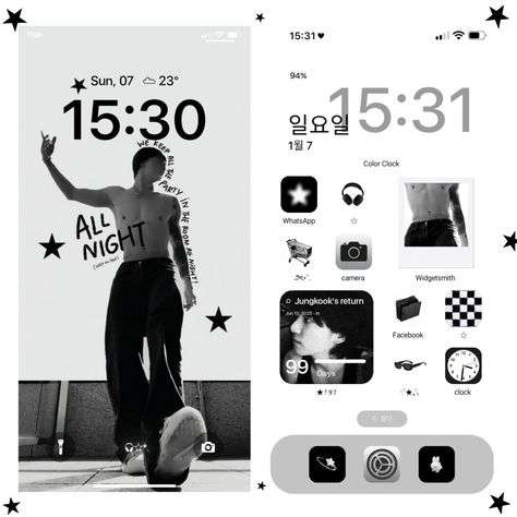 Jungkook Star homescreen lockscreen iOS 16 idea. 🎥🔌🎱 Jungkook Phone Theme, Lockscreen Ideas Iphone, Star Homescreen, Jungkook Homescreen, Jungkook Phone Case, Lockscreen Ios 16, Lockscreen Ios, Creative Iphone Case, Motivational Songs