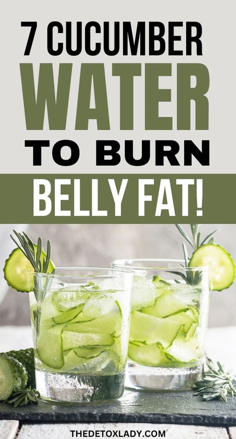 7 Cucumber Water Recipes For Weight Loss Cucumber Water Recipe, Ginger Detox Water, Cucumber Drink, Cucumber Detox Water, Clean Eating Diet Plan, Cucumber Diet, Cucumber Water, Belly Fat Drinks, Detox Water Recipes