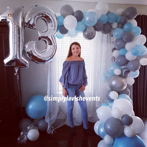 13th birthday party photo booth. Balloons are the biggest trend of 2018 make sure to follow us on Instagram to see some of our other creations @simplylavishevents 13 Birthday Backdrop, 13th Birthday Backdrop Ideas, 13th Birthday Balloon Ideas, Photo Booth Balloons, Birthday Decorations 18th, 13th Birthday Party Decorations, Birthday Invitation Message, Birthday Party Photo Booth, 13th Birthday Party