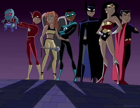 Junior League Unlimited by Glee-chan Bruce Timm, Hawkgirl Justice League Unlimited, Justice League Animated, Justice League Unlimited, Junior League, Lego Dc, Arte Dc Comics, Dc Comics Artwork, Dc Movies