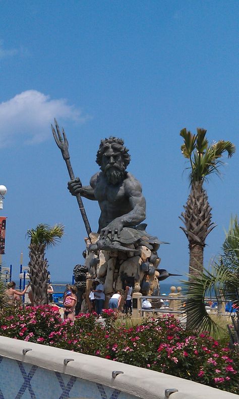 Virginia Beach Va Beach Aesthetic, Virginia Beach Aesthetic, Virginia Beach Aquarium, Forever Aesthetic, Williamsburg Vacation, Neptune Statue, Virgina Beach, King Neptune, Virginia Beach Vacation