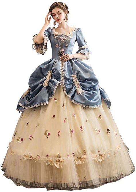 Renaisance Dress, Dresses 18th Century, 18th Century Ball Gown, 1700 Dresses, 1700s Dresses, Rococo Gown, Theatre Dress, Marie Antoinette Dresses, Gothic Victorian Dresses