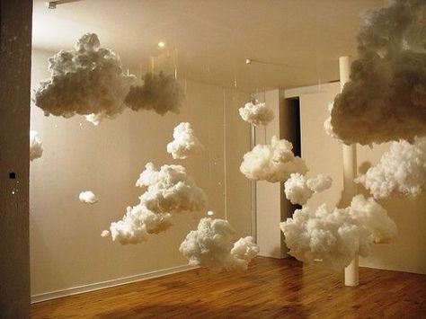 Fake clouds Experiential Art Installation, Hanging Clouds, Paper Lanterns Diy, Hemma Diy, Paper Lanterns, Handmade Home Decor, Handmade Home, Winter Decor, Diy Paper