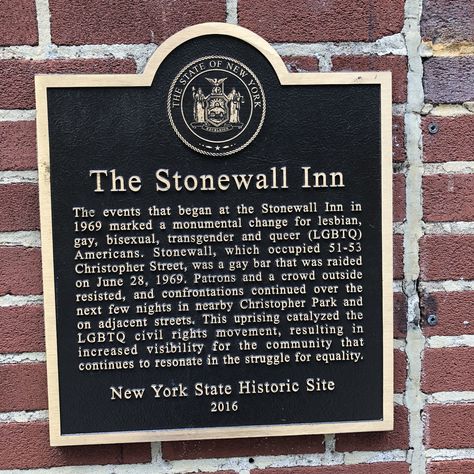 Stonewall Inn Historic Marker. New York City. Civil Rights Movement, My Future Wife, Stonewall Inn, Pride Quotes, Stonewall Riots, Lgbt History, Gay History, Future Wife, My Future