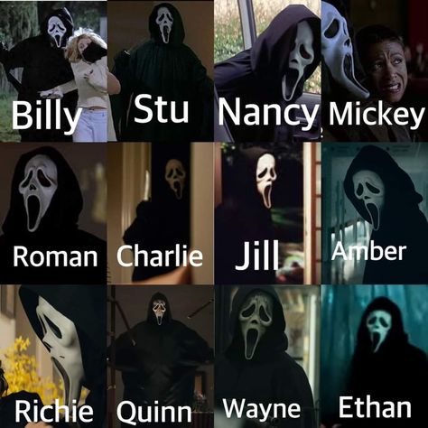 All The Ghostface Killers, Scream 3 Ghostface, Scream 1996 Quotes, Ghostface Wazzup, Ghostface X Y/n, Mickey Scream, Scream Killers, Ghost Face Mask, Terror Movies