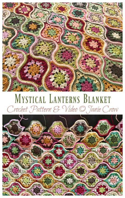 Mystical Lanterns Blanket Crochet Pattern [Video] - Crochet & Knitting Hexagon Crochet Pattern, Crochet Snail, Granny Square Haken, Crochet Bedspread Pattern, Crochet Blanket Designs, Crochet Motif Patterns, Crochet Bedspread, Crochet Hexagon, Manta Crochet