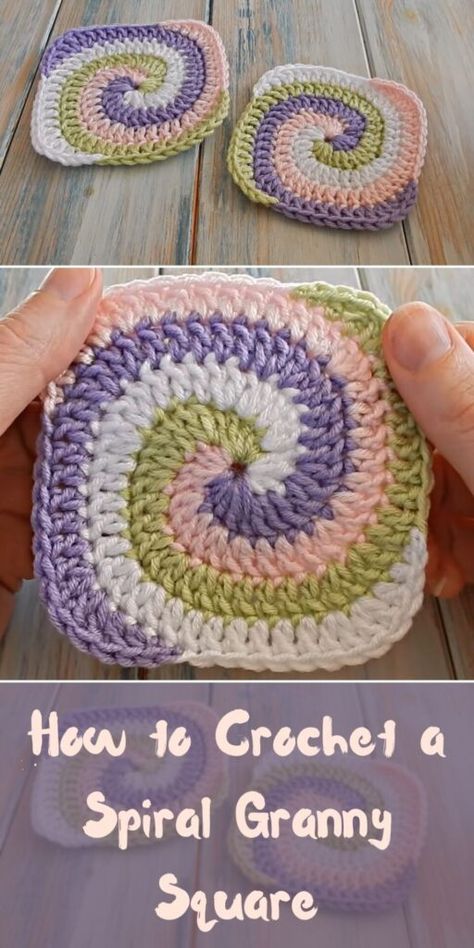 How to Crochet a Spiral Granny Square - CrochetedWorld Granny Square Quilt Pattern Free, Granny Square Sweater Tutorial, Granny Square Beginner Tutorial, Granny Square Crochet Cardigan Ideas, Simple Crochet Tutorial, Crochet Square Projects, Crocheted Granny Square Patterns Free, How To Make Granny Squares Step By Step, Cute Granny Square Crochet Pattern