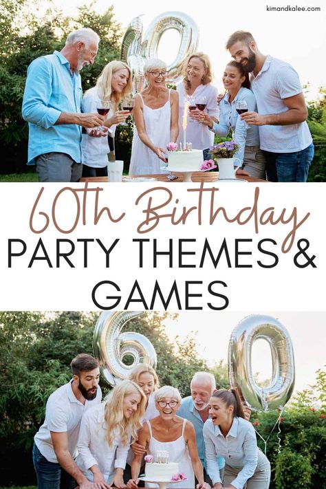 Turning 60 is a big deal! These fun 60th birthday party themes and games for adults will make the milestone birthday something special! #60thbirthday #turning60 60th Birthday Celebration Ideas, 60th Birthday Ideas For Mom Party, 60th Birthday Ideas For Women, 60th Birthday Party Themes, 60th Birthday Theme, 60th Birthday Ideas For Dad, 60th Birthday Ideas For Mom, Surprise 60th, 60th Birthday Party Decorations