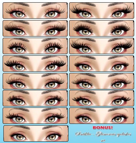 sintiklia: “Big set of eyelashes: few collections for Sims 3 by Sintiklia This collection was made in 2013-2014 years, I was lazy to release and make screenshots:P so that will be my “Good Bye Sims... Eyelashes For Sims 4 Cc, Sims 4 Cc Lazy Eye, Sims 4 Cc Big Lashes, S4cc Eyelashes, Big Eyes Sims 4, Sims 3 Cc Eyelashes, Sims 3 Lashes, Sims 4 Custom Content Eyelashes, Sims 4 Eye Cc Eyelashes