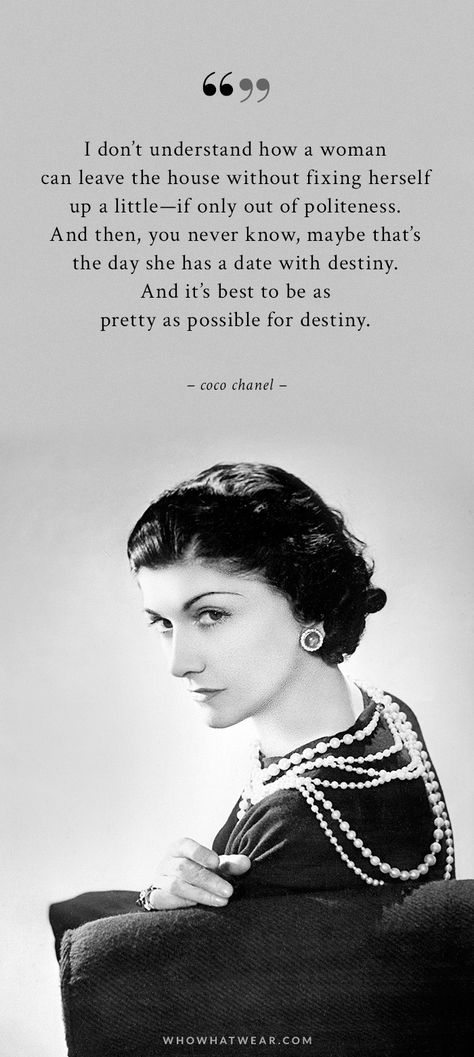 7 Iconic Coco Chanel Quotes on Fashion and Style | Who What Wear Coco Chanel Hair, Coco Quotes, Quotes Coco Chanel, Fashion Quotes Coco Chanel, Style Quotes Woman, Coco Chanel Wallpaper, Iconic People, Chanel Quotes, Coco Chanel Quotes