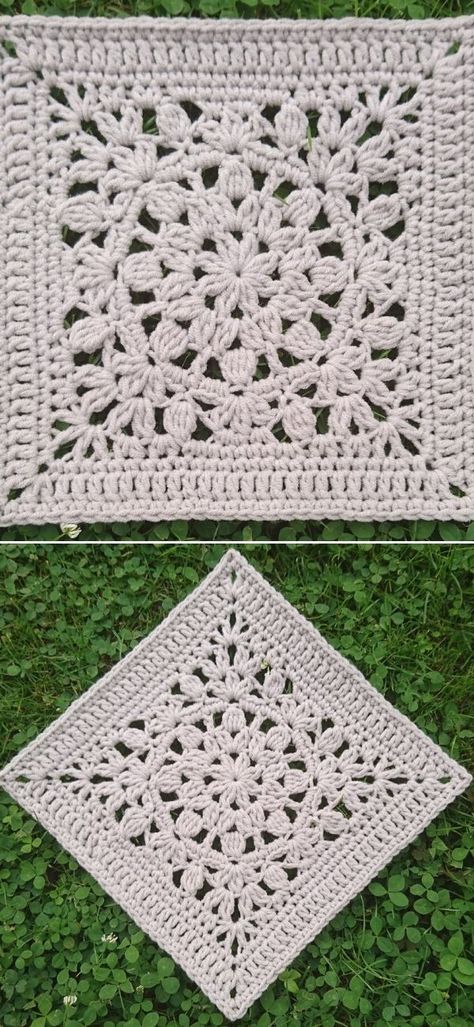 Crochet Square Doily, Crochet Lace Square, Crochet Applique Patterns, Crochet Granny Square Patterns, Motifs Afghans, Motifs Granny Square, Granny Square Pattern Free, Granny Square Haken, Lace Fancy