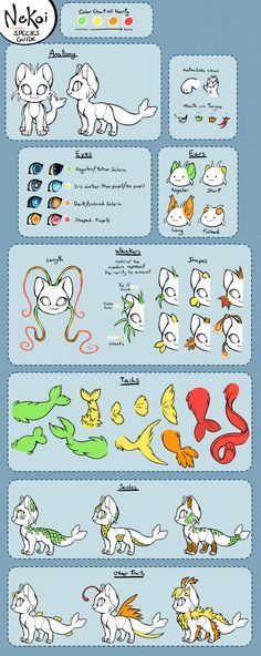 Nekoi Species Guide by Kawiku.deviantart.com on @DeviantArt Foxfan Species, Original Species Reference Sheet, Closed Species Reference Sheet, Species Reference Sheet, Species Sheet, Species Design, Species Guide, Closed Species, Zoo Ideas